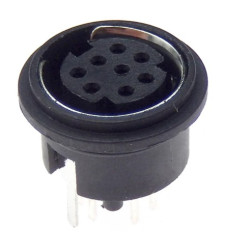 8P Mini-DIN 8-Pin Female Socket - PCB DIP Round Head PC2 S Terminal