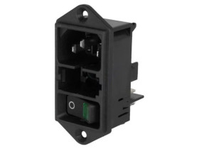 Złącze zasilające AC gniazdo męskie 10A 250VAC IEC 60320 DD11.0114.1110