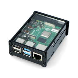 Obudowa do Raspberry Pi 4B - czarno-przezroczysta