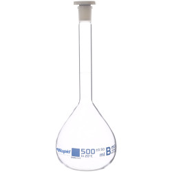 Rapid EGL0448H Volumetric Flask with PE Stopper, Class-B, 500 ml pack of 2