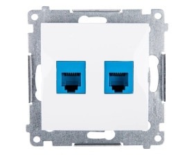 Simon 54 Gniazdo telefoniczne podwójne 2xRJ12 białe DT2.01/11