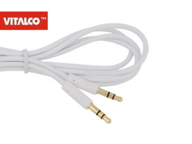 Przewód jack 3,5mm wtyk-wtyk 0,5m JKJ20 biały Vitalco