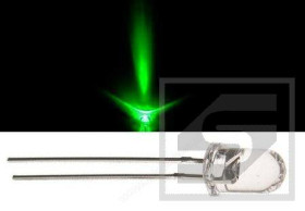 Dioda LED 5mm 12V biała; clir z przewodem 20cm;22mA;500mcd;