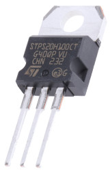 Dioda TO-220AB 20A Otwór przezierny 100V Schottky'ego Wspólna katoda Prostownik Schottky'ego STPS20H100CT