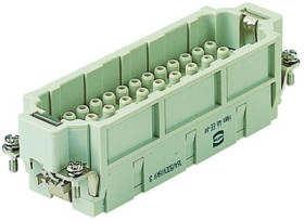 Pin contact insert, 24B, 46 pole, unequipped, crimp connection, with PE contact, 09320463001