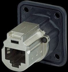 NE8FDX-P6-W CAT6A panel connector, shielded,nickel