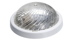 Oprawa Alfa, E27, 75W, Biała-Polipropylen, Klosz Przeźroczysty-Poliwęglan,...