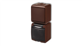 Junior Łącznik Schodowy + Gniazdo Hermetyczne (Klapka Dymna) Brązowy 4Wghp-3Dp