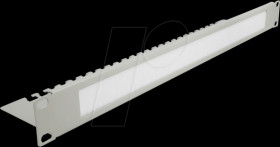 66538 19" Cable Management Brush Strip, Cable Plate, 1U, grey