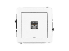 DECO Mechanizm gniazda komputerowego pojedynczego 1xRJ45, kat. 6, ekranowane, 8-stykowy, bez pola opisowego biały mat 25DGKBO-5