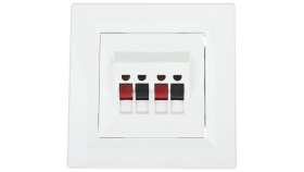 Gniazdo Głośnikowe Asfora Podwójne Białe Z Ramką Eph5700121