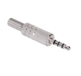 3.5mm 4-pin Jack Plug Stereo + Microphone for Cable, Metal