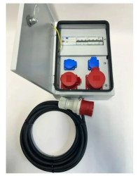 Metalowa rozdzielnica CEE 32A 16A 2x230V z bezpiecznikami HAGER FI z kablem 5m IP54 94H-5