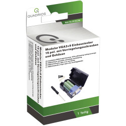 Quadrios 2010C256 VGA Connector Straight Plug 15 Pins Black 1 Set