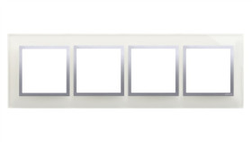 Simon 54 Nature Ramka Poczwórna Szkło Srebrna Mgła Drn4/71