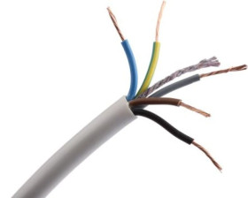 Sieciowy kabel zasilający 5 Core Polichlorek winylu PVC Sheath Biały 8.04mm od , 300 V, 500 V
