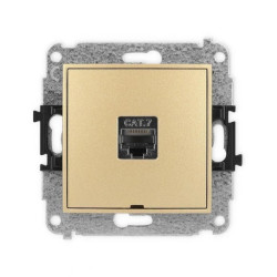 ICON Mechanizm gniazda komputerowego pojedynczego 1xRJ45, kat. 7, ekranowane, 8-stykowy, bez pola opisowego złoty 29IGKBO-9