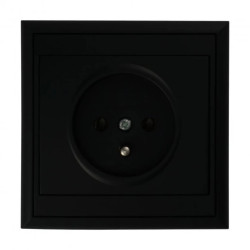 Gniazdo pojedyncze p/t 2P+Z Luna, 16A, 250V, PT-16L, czarny,OR-OE-7605/B