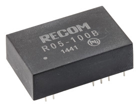 Przetwornica DC-DC, 5W, Uwe 4,5 → 6 V DC, Uwy 40 → 120V dc, Iwy 25mA, Recom