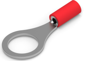 Insulated ring cable lug, 0.26-1.65 mm², AWG 22 to 16, 9.91 mm, red, 34152