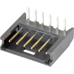 TE Connectivity 280378-2 Ampmodu II Header Right Angle Shrouded Gold 1x4P Black