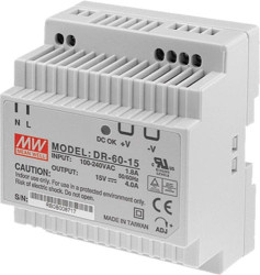 DR-60-15 zasilacz impulsowy na szynę DIN 15V / 4A / 60W
