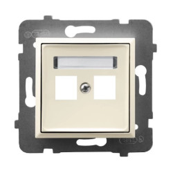ARIA Obudowa gniazda podwójnego typu Keystone prosta ecru GPK-2U/p/27