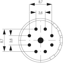 Weidmüller SAI-M23-BE-9-F-G 1224740000 Wkładka złącza żeńskiego 1 szt.