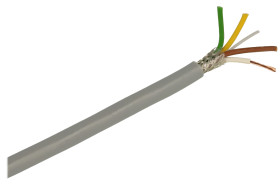 Przewód; do transmisji danych; Technotronik; LiYCY; 4x0,75mm2; linka; Cu; szary; PVC; okrągły; ekranowany; 300V; zwój 200m; Tech