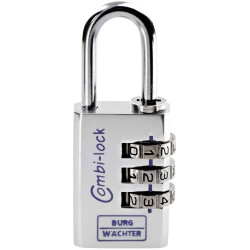 Burg W&#xE4;chter 3641 Combi 90 Padlock 30.20 mm Aluminium Chrome 3 Digits