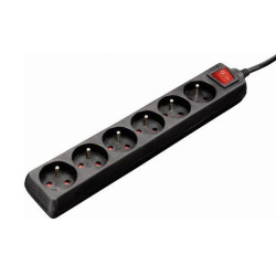 Przedłużacz 6gn 5m Wyłącznik Cz Uziemienie, Czarny EPS-605W-2 Elgotech