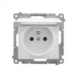 Simon 55 Gniazdo wtyczkowe do wersji IP44 bez uszczelki(moduł) szybkozłącza, Klapka w kolorze pokrywy Biały mat TGZ1BCUZ.01/111