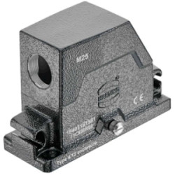 Grommet housing, size 16B, die-cast aluminum, 1 x M25, angled, central locking, IP65/IP68/IPX9K, 19405161581