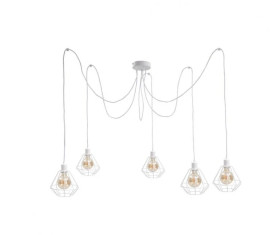 Lampa wisząca loftowa 5xE27 FOSKAL WHITE