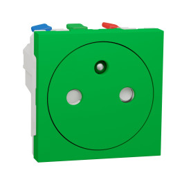 Gniazdo 16A Gniazdo 250 V 2P+E Schneider Electric Zielony Montaż wpuszczany IP4X