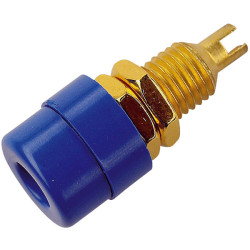 SKS Hirschmann 930 176-702 4mm BIL 20 Au Plated Panel-Mounted Socket 32A Blue