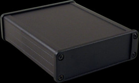 Aluminum enclosure, (L x W x H) 120 x 104 x 32 mm, black (RAL 9005), IP65, 1457L1201BK
