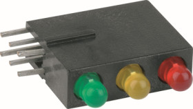 LED display, horizontal, 2.2 V, red/yellow/green, 30 mcd, pitch 2.54 mm, LED number: 3, 1881.8721