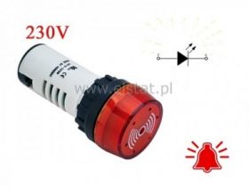 Kontrolka AD16-22SM 230VAC mig.+ buzer 22mm