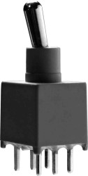 Przełącznik Wł.-wł. DPDT KNITTER-SWITCH Płytka drukowana długość przełącznika 6.1mm