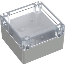 TRU COMPONENTS TC-13865116 Industrial casing ABS PC Grey Transparent 119.9x119mm
