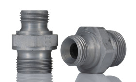 Hydrauliczny adapter gwintowany prosty, Złacze A: G 1/2, Złacze B: G 3/4 męskie, Stal, 200bar