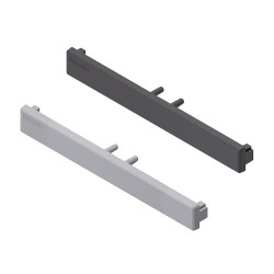 Zaślepka czworokątna pasuje do rowka 8mm Czarny Przykrywka PP pasujący profil 15 x 120 mm