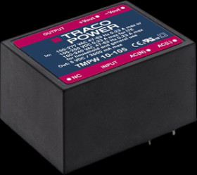 AC/DC converter, 90-305 VAC/100-430 VDC, 10 W, 1 output, 5 VDC, TMPW 10-105