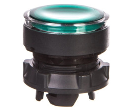 Główka przyc. kryta ziel. podśw. O22 push-push zing. LED ZB5AH033