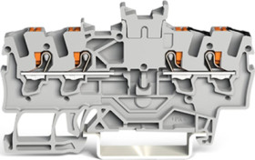 Double through terminal, spring-clamp connection, 0.25-2.5 mm², 2 pole, 17.5 A, 8 kV, gray, 2201-1441