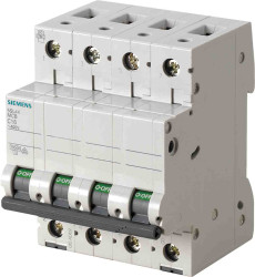 Wyłącznik nadprądowy MCB, Typ C, 3+N, 10A, 400V, 72V, na szynę DIN, Siemens 5SL4410-7, 5SL4