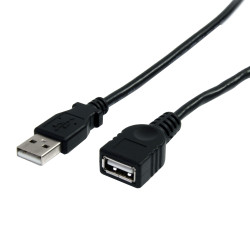 Kabel USB Złącze A USB A Złącze B USB A dł. 3m Przewód przedłużający USB USB 2.0 kolor: Czarny