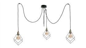 Lampa Wisząca Loftowa 3 Xe27 Ruben Gold