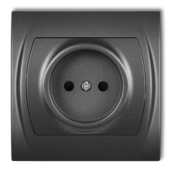 LOGO Gniazdo pojedyncze b/u grafitowy 11LGP-1p